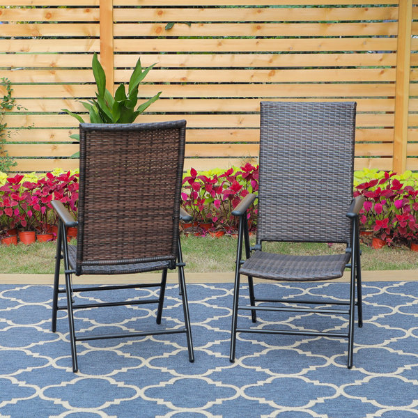 PHI VILLA Steel Stackable Folding Chair Set of 2 Wayfair